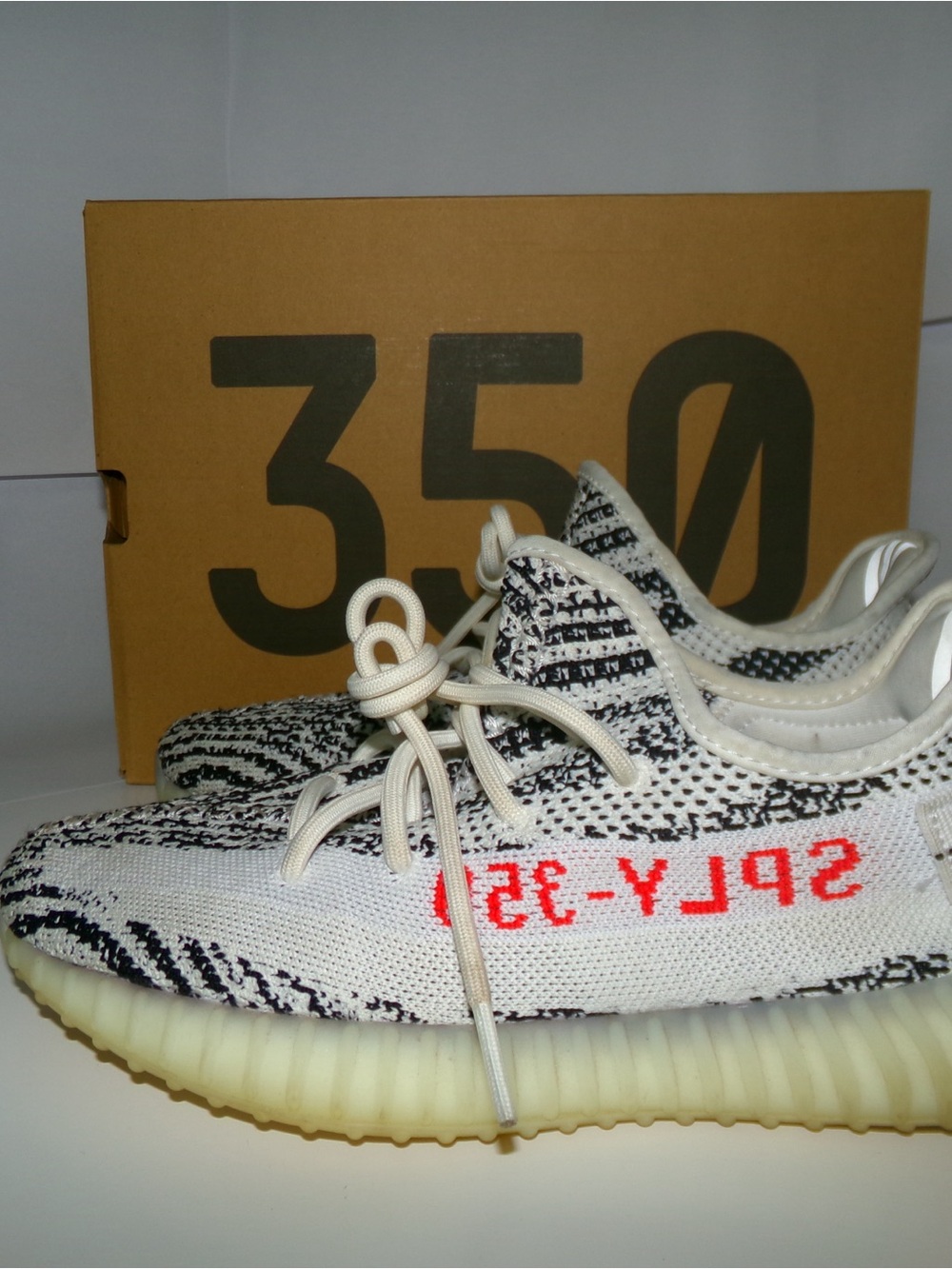 Yeezy Boost 350 V2 White Black with Red Stripe